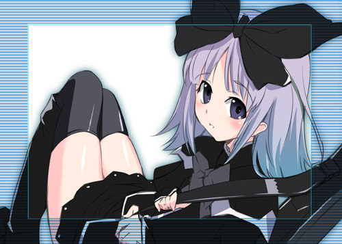 blue_eyes, coopa, druaga_no_tou, gothic_lolita, hair_ribbon, lolita_fashion, lowres, okiura