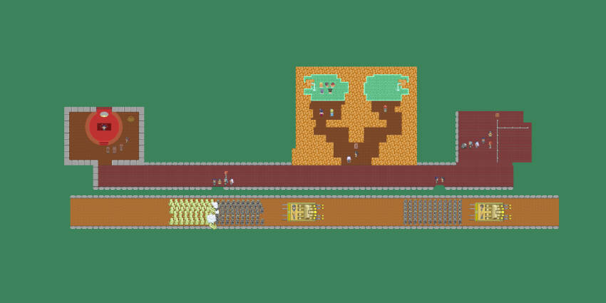 2boys, 3girls, ahmey, battle, coopa, druaga_no_tou, game_sprite, highres, jil, kaaya, melt_(druaga), melt_(tower_of_druaga), monster, multiple_boys, multiple_girls, onsen