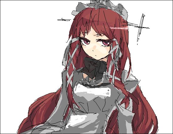 1girl, atlus, bk, gothic_lolita, lolita_fashion, long_hair, mudo_(saji), oekaki