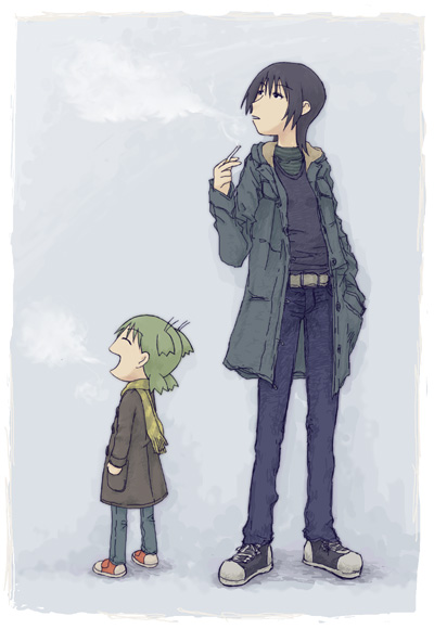 androgynous, child, cigarette, emoncake., koiwai_yotsuba, reverse_trap, smoking, torako_(yotsubato!)