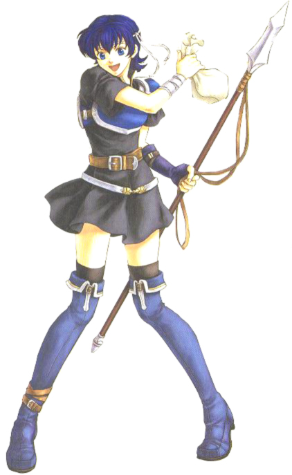 1girl, blue_eyes, blue_hair, boots, farina_(fire_emblem), fire_emblem, fire_emblem:_rekka_no_ken, official_art