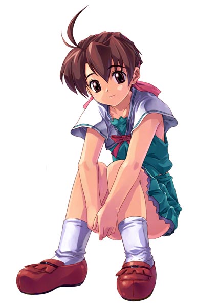 00s, ahoge, brown_eyes, brown_hair, i_my_me_strawberry_eggs, kuzuha_fuuko, satou_toshiyuki, school_uniform
