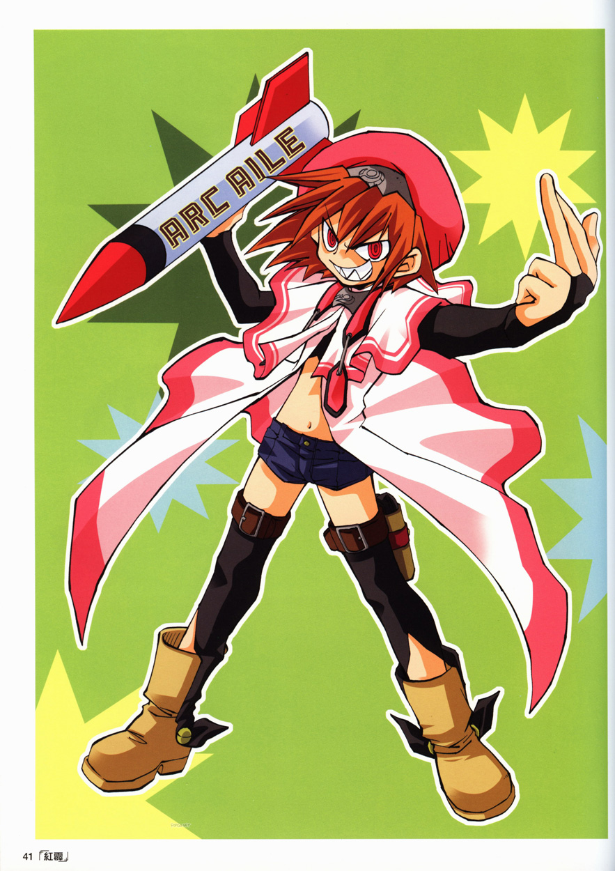 >:), 1girl, black_gloves, black_legwear, cisqua, clenched_teeth, crazy_eyes, elemental_gelade