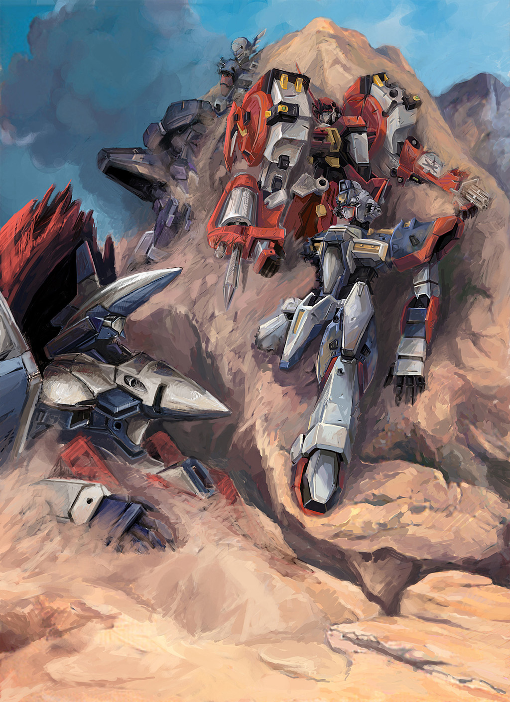 altairlion, alteisen, banpresto, desert, full_body, highres, huckebein, huckebein_mk_iii