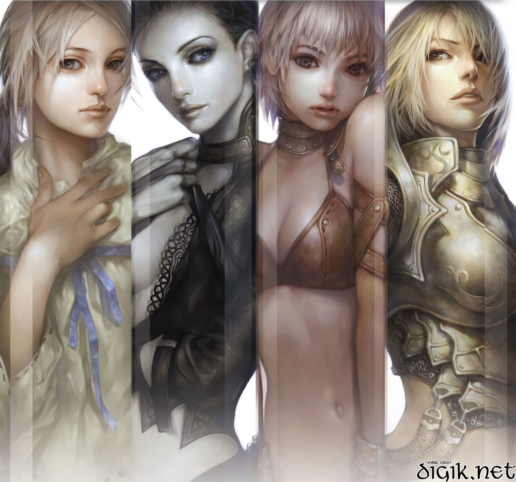 4girls, armor, artist_request, chainmail, finger_glove, knight, medieval, multiple_girls, pale_skin, realistic, source_request, white_hair, zera, zera:_imperan_intrigue