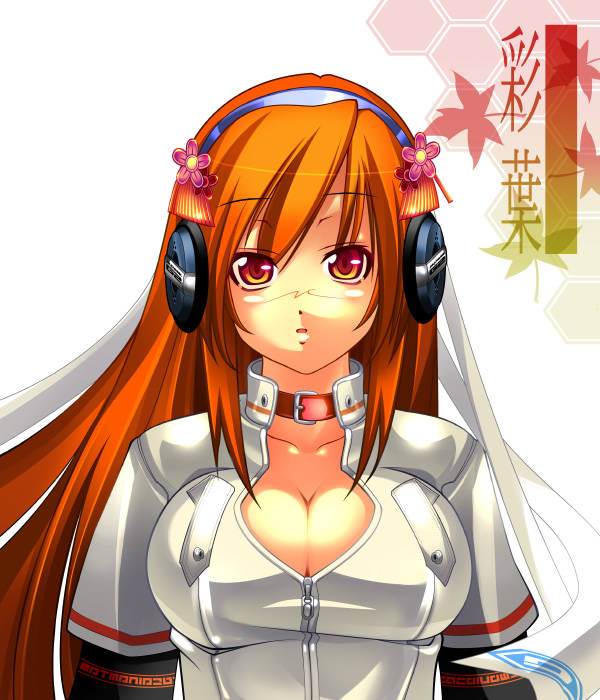 1girl, beatmania, beatmania_iidx, breasts, brown_eyes, brown_hair, chakura, choker