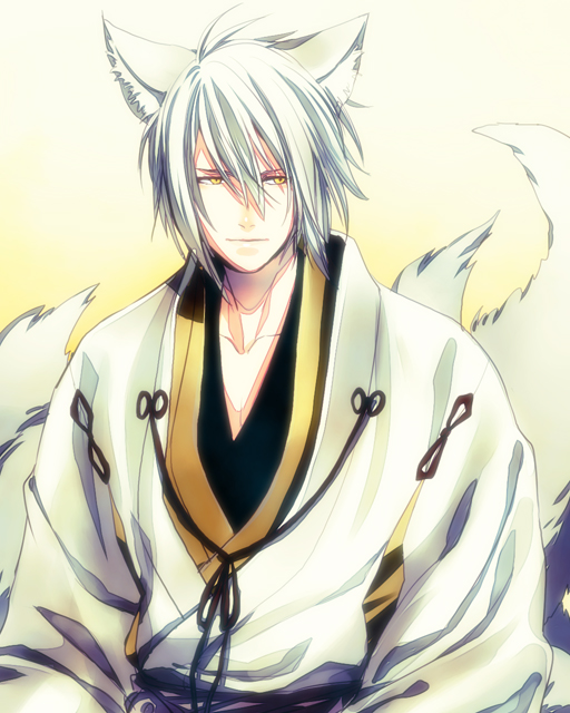 hiiro_no_kakera, komura_yuuichi, minami_(artist), white_hair, yellow_eyes