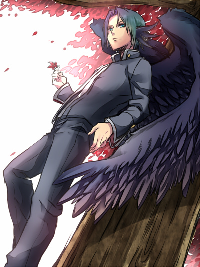 atori_mahiro, green_eyes, hiiro_no_kakera, monokuropengin, purple_hair