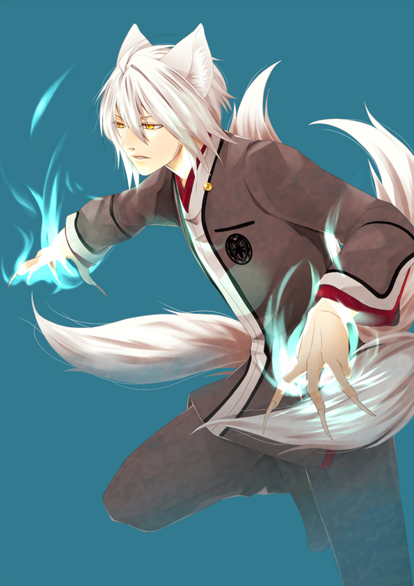 hiiro_no_kakera, komura_yuuichi, ukimaru, white_hair, yellow_eyes