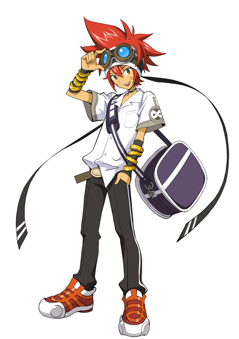 .hack//link, bag, bandaid, belt, choker, goggles, headband, kuryuu_tokio
