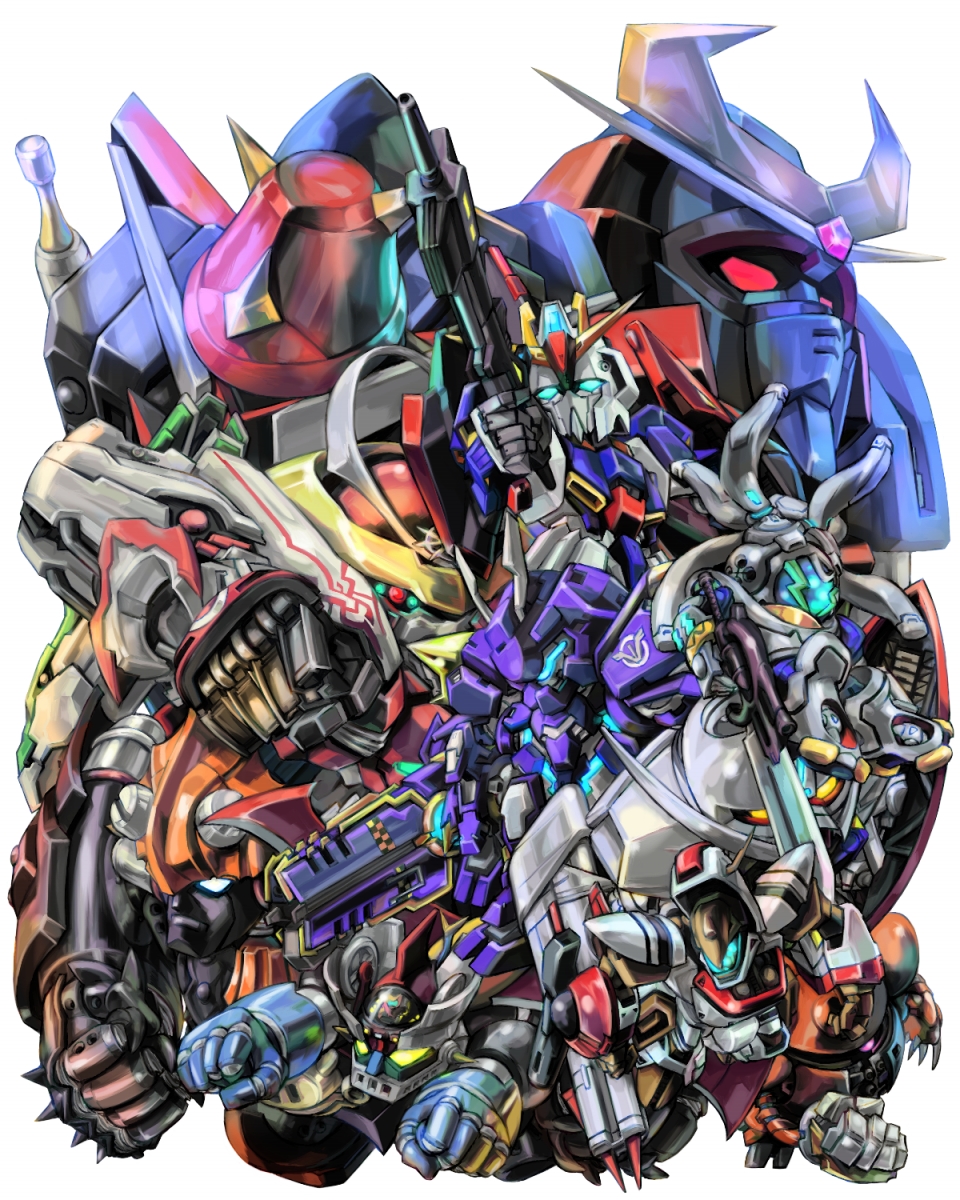 aquarion_(series), baldios, balgora, beam_rifle, big_o_(mecha), chibi, choujikuu_seiki_orguss, god_sigma