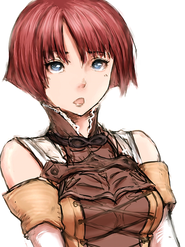 blue_eyes, bust, detached_sleeves, face, humio, red_hair, redhead, shirokishi_monogatari