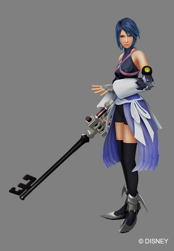 1girl, 3d, aqua_(kingdom_hearts), armor, armored_boots, black_legwear, black_shirt, black_shorts