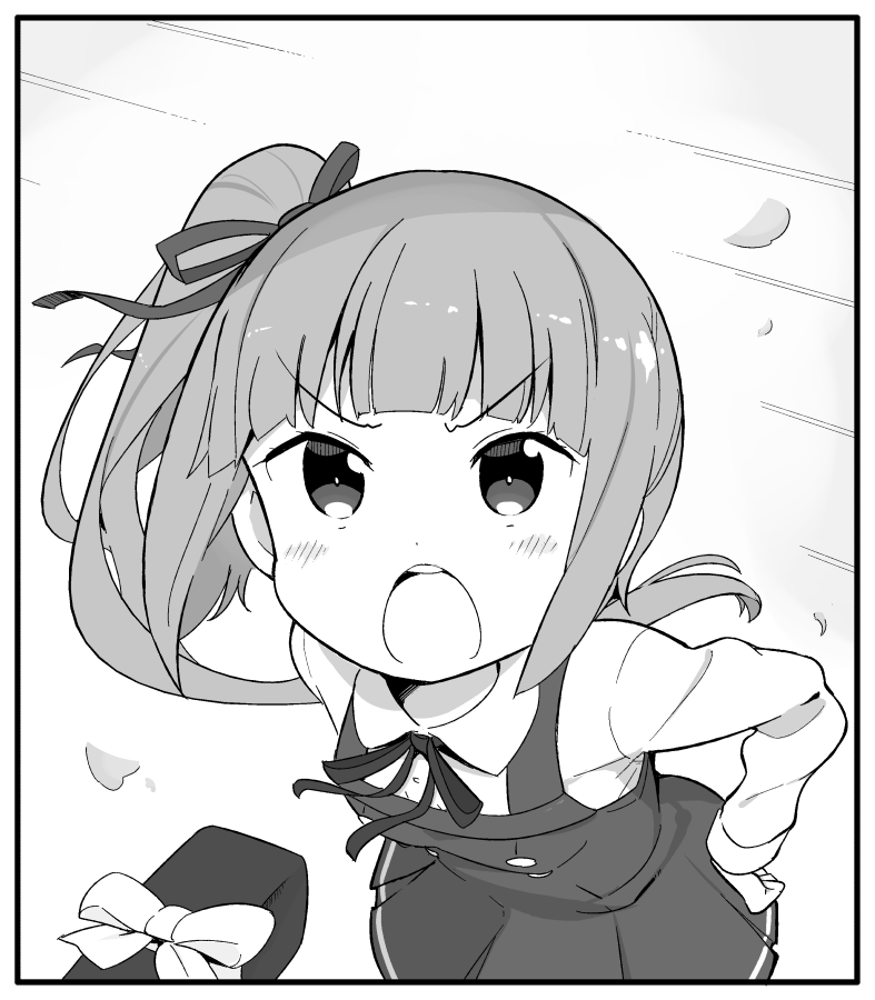 1girl, blush, box, dress, gift, gift_box, kantai_collection, kasumi_(kantai_collection)
