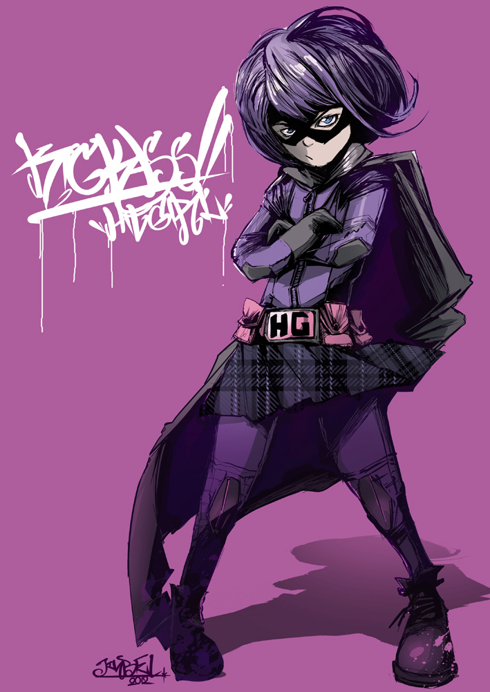 1girl, belt, black_gloves, blue_eyes, bob_cut, boots, cape, crossed_arms