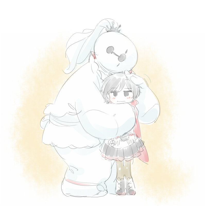 1girl, baymax, big_hero_6, blush, cape, cosplay, disney, female