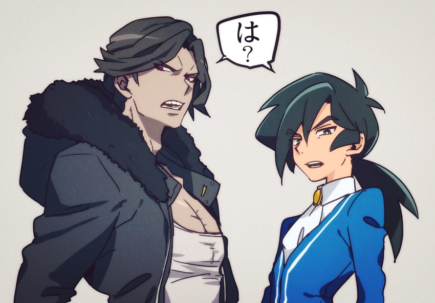 2boys, coat, cravat, crossover, dangan_ronpa, dangan_ronpa_3, dark_skin, dark_skinned_male