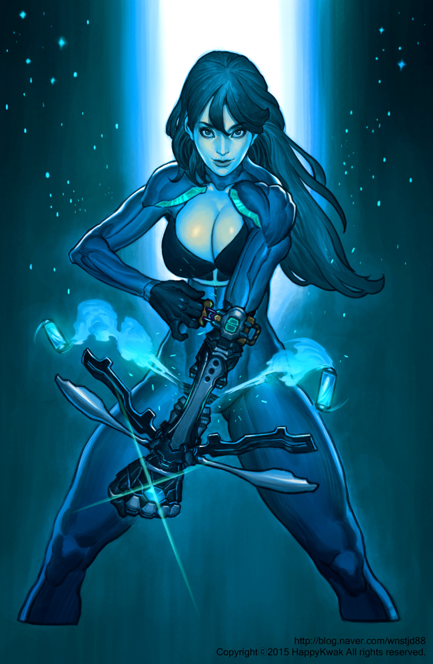 1girl, absurdres, artist_name, bangs, black_eyes, black_hair, bodysuit, breasts