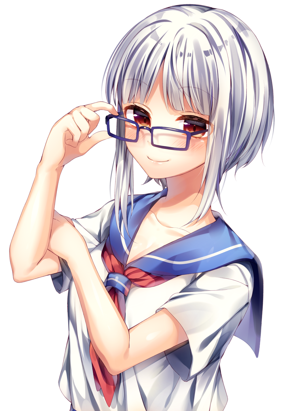 1girl, blush, eyebrows, eyebrows_visible_through_hair, highres, ntk_(7t5), original, red_eyes