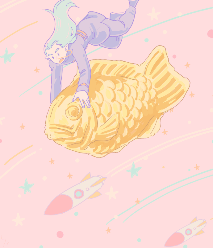 1boy, 74-gou_(73-gou), ear_piercing, fish, gakuran, green_hair, hazekura_mikitaka, jojo_no_kimyou_na_bouken