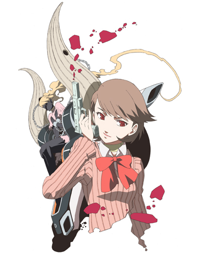 brown_hair, cardigan, chain, choker, evoker, io_(megami_tensei), miyata_ryuuichi, persona