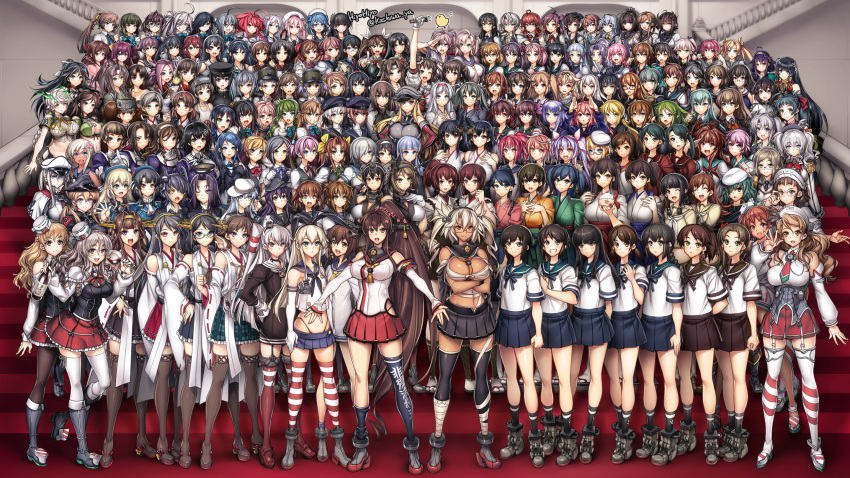 >:o, 6+girls, :d, :o, ;), abukuma_(kantai_collection), adjusting_glasses, agano_(kantai_collection)