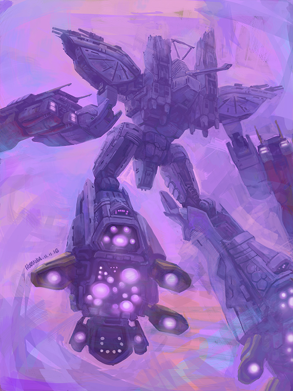 2016, antennae, artist_request, damaged, energy_cannon, flying, macross, macross_delta