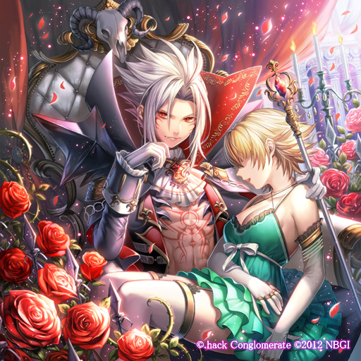 .hack//, .hack//g.u., 1boy, 1girl, albino, atoli_(.hack//), blonde_hair, bow