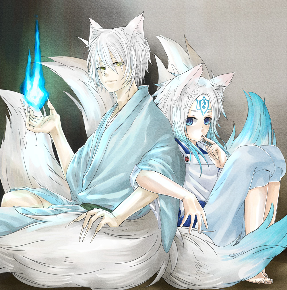 artist_request, hiiro_no_kakera, komura_yuuichi, oo-chan, white_hair, yellow_eyes