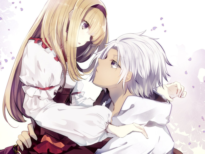 bangs, black_hair, blonde_hair, dark_skin, dark_skinned_male, earrings, fringe, haitaka_no_psychedelica