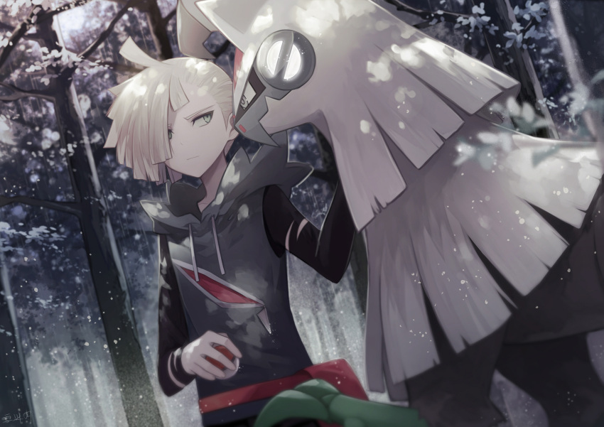 1boy, angel31424, blonde_hair, eyes, gladio_(pokemon), green_eyes, hair_over_one_eye, highres
