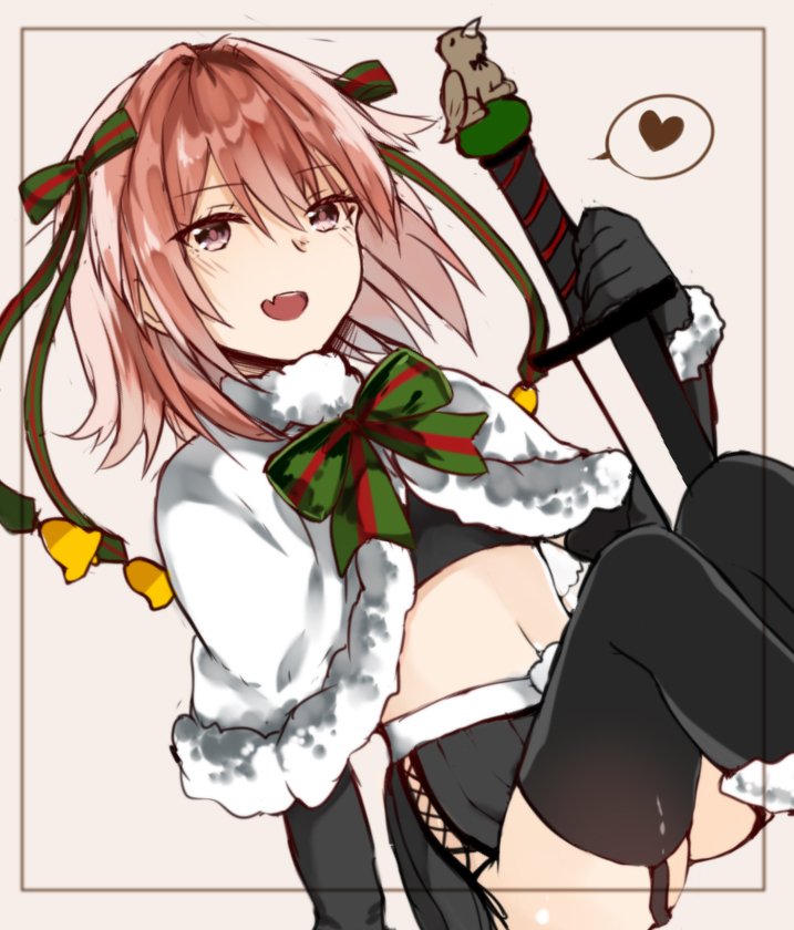 1boy, bird, cosplay, fate/apocrypha, fate/grand_order, fate_(series), hair_ribbon, hat