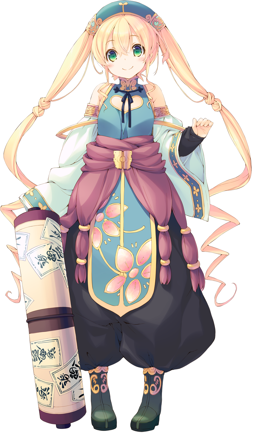 1girl, aquaplus, blonde_hair, boots, detached_sleeves, dungeon_travelers_2, erthuricia_vitor_de_ritzhevin, full_body