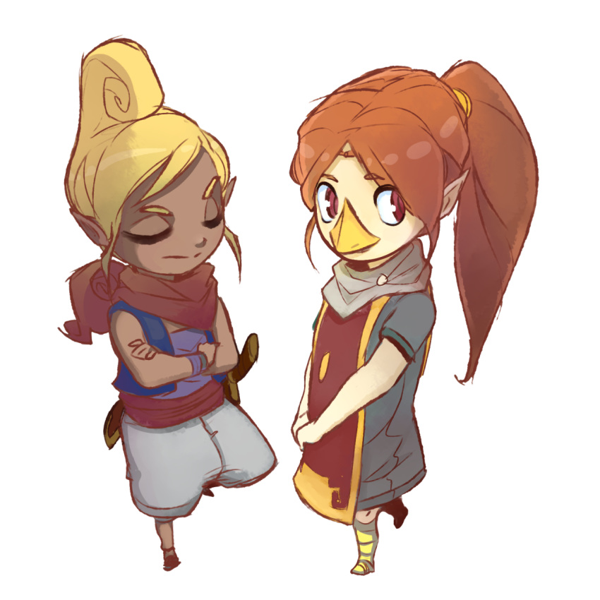 2girls, highres, multiple_girls, nachonachoz, the_legend_of_zelda, the_legend_of_zelda:_the_wind_waker