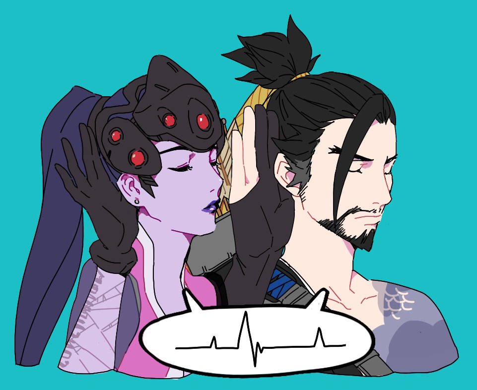 1boy, 1girl, arm_tattoo, asymmetrical_clothes, bandolier, bare_shoulders, beard, black_gloves