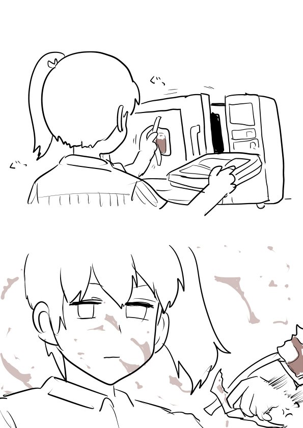 1girl, comic, exploding, expressionless, failure, female, kaga_(kantai_collection), kantai_collection
