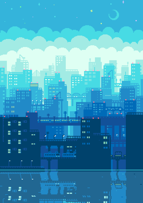 animated, animated_gif, blue, bridge, building, car, city, cityscape