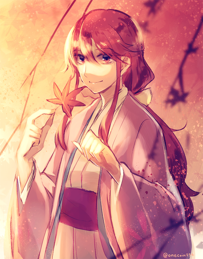 1girl, bow, hair_bow, japanese_clothes, kaede_(mmkeyy), kimono, kotohime, layered_clothing