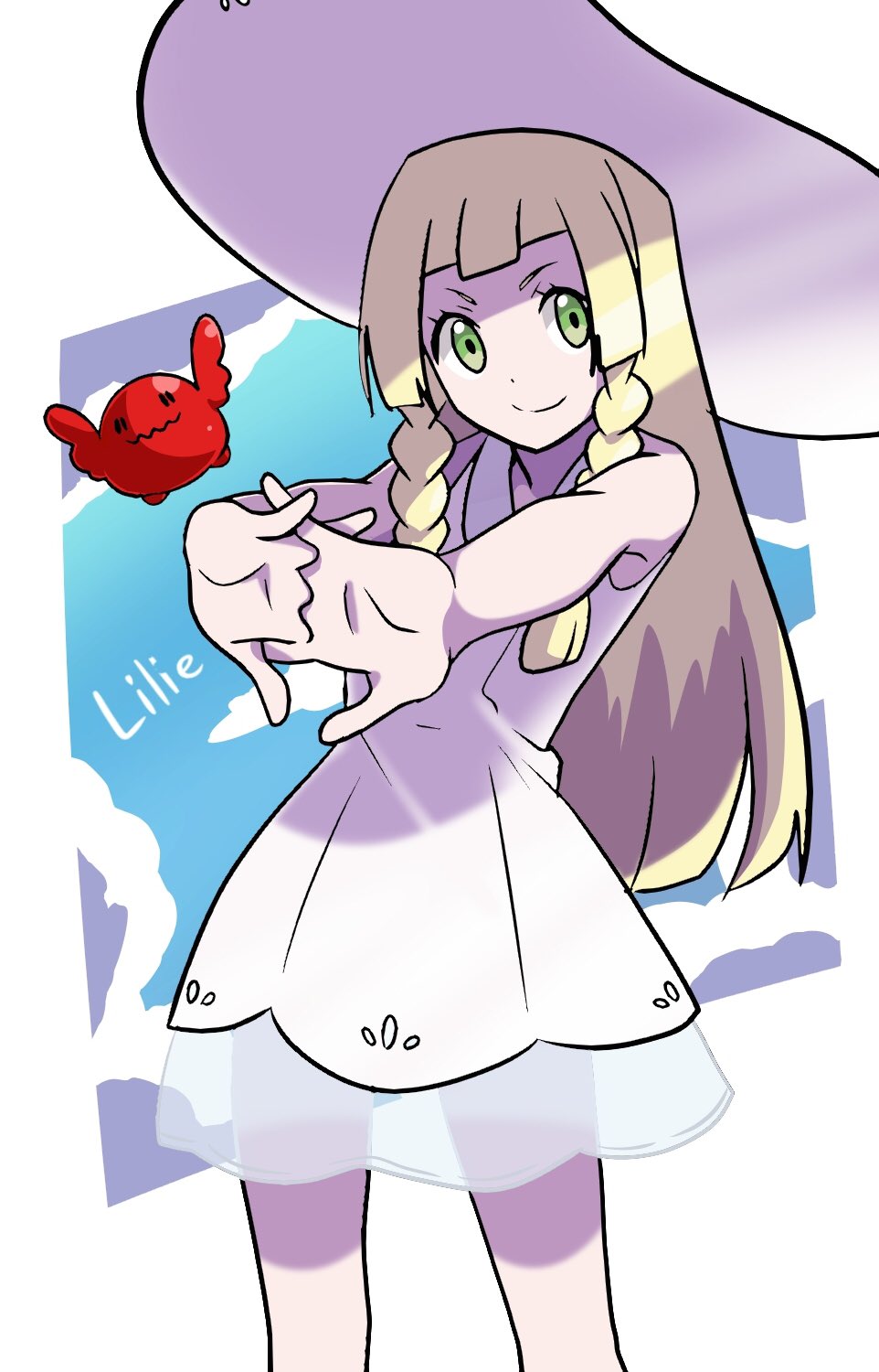 1girl, bangs, bare_arms, blonde_hair, blunt_bangs, braid, character_name, collared_dress