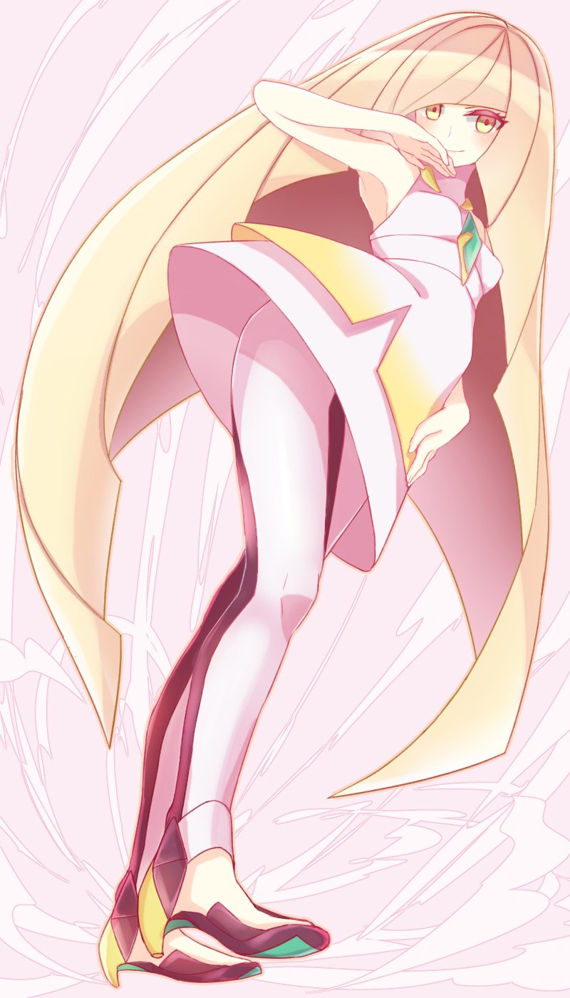 1girl, aisawa_natsu, bare_arms, blonde_hair, closed_mouth, dress, dutch_angle, gem