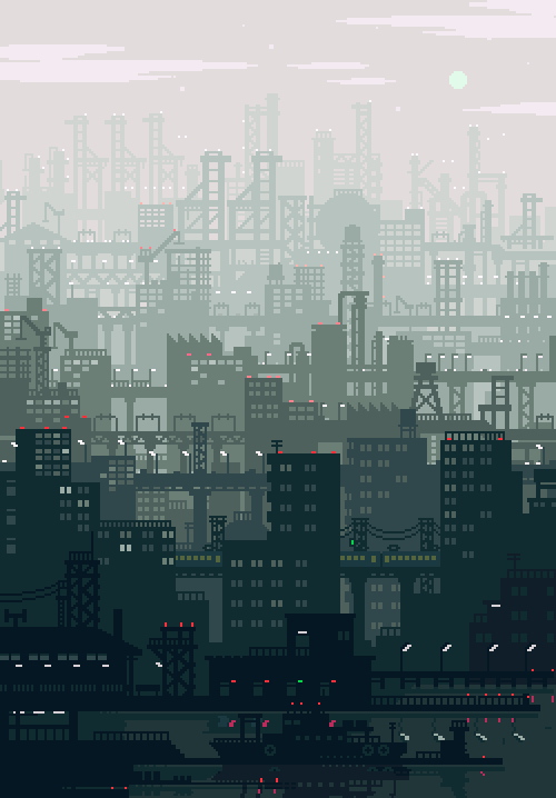 animated, animated_gif, bridge, building, car, city, cityscape, clouds