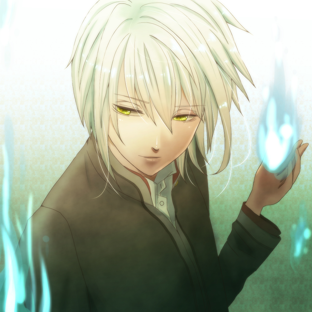 hiiro_no_kakera, iikomakii, komura_yuuichi, white_hair, yellow_eyes