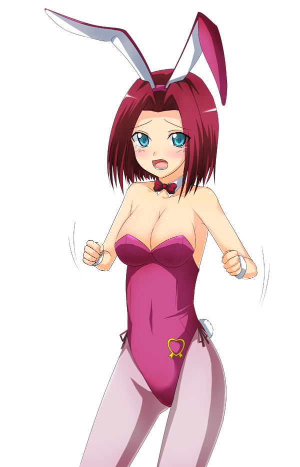 1girl, animal_ears, bad_id, bunnysuit, code_geass, kallen_stadtfeld, pantyhose, pink_legwear