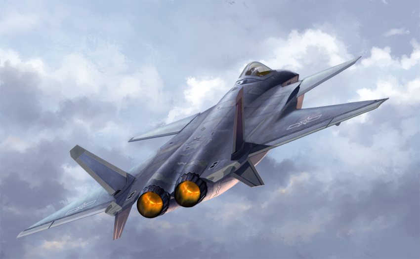 aircraft, airplane, canards, china, clouds, fighter_jet, flying, highres