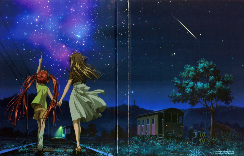 aratani_tomoe, highres, michiru_(air), night, scan, sky, star, star_(sky)