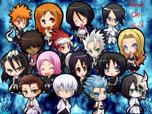 abarai_renji, aizen_sousuke, arrancar, bleach, chibi, cute, everyone, grimmjow_jaggerjack