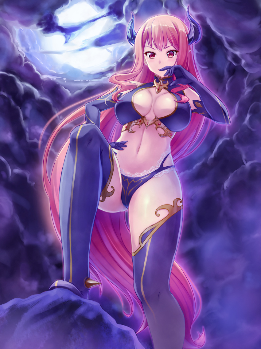 1girl, black_gloves, black_legwear, breasts, brown_eyes, brown_hair, cleavage, cleavage_cutout