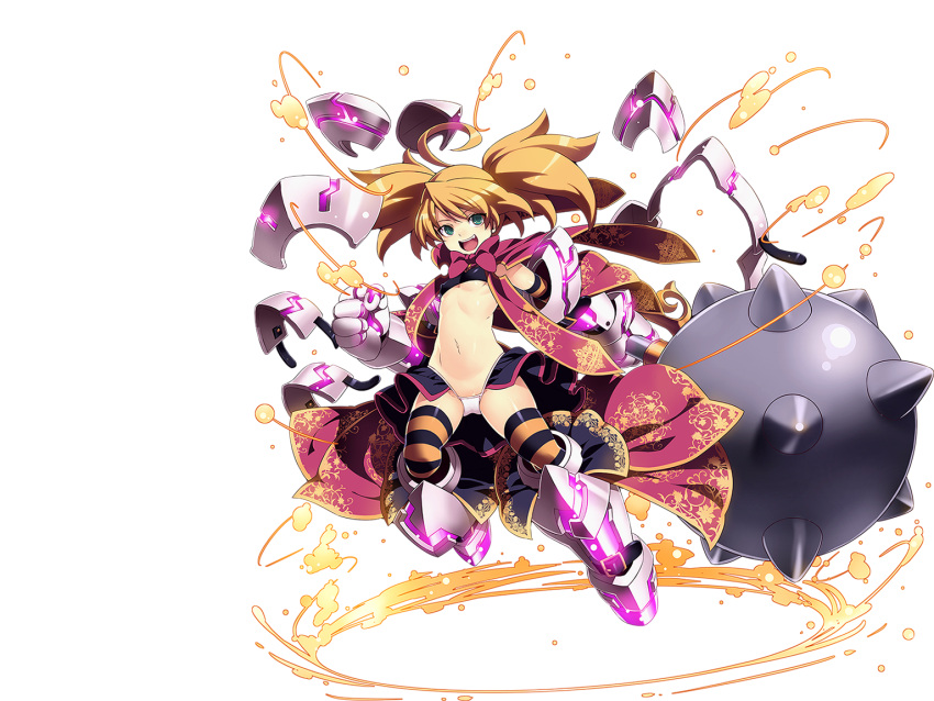 1girl, ahoge, armor, armored_boots, awakening_(sennen_sensou_aigis), boots, bow, breasts