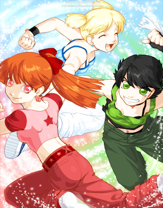 black_hair, blonde_hair, blossom, blossom_(ppg), bubbles, bubbles_(ppg), buttercup, buttercup_(ppg)