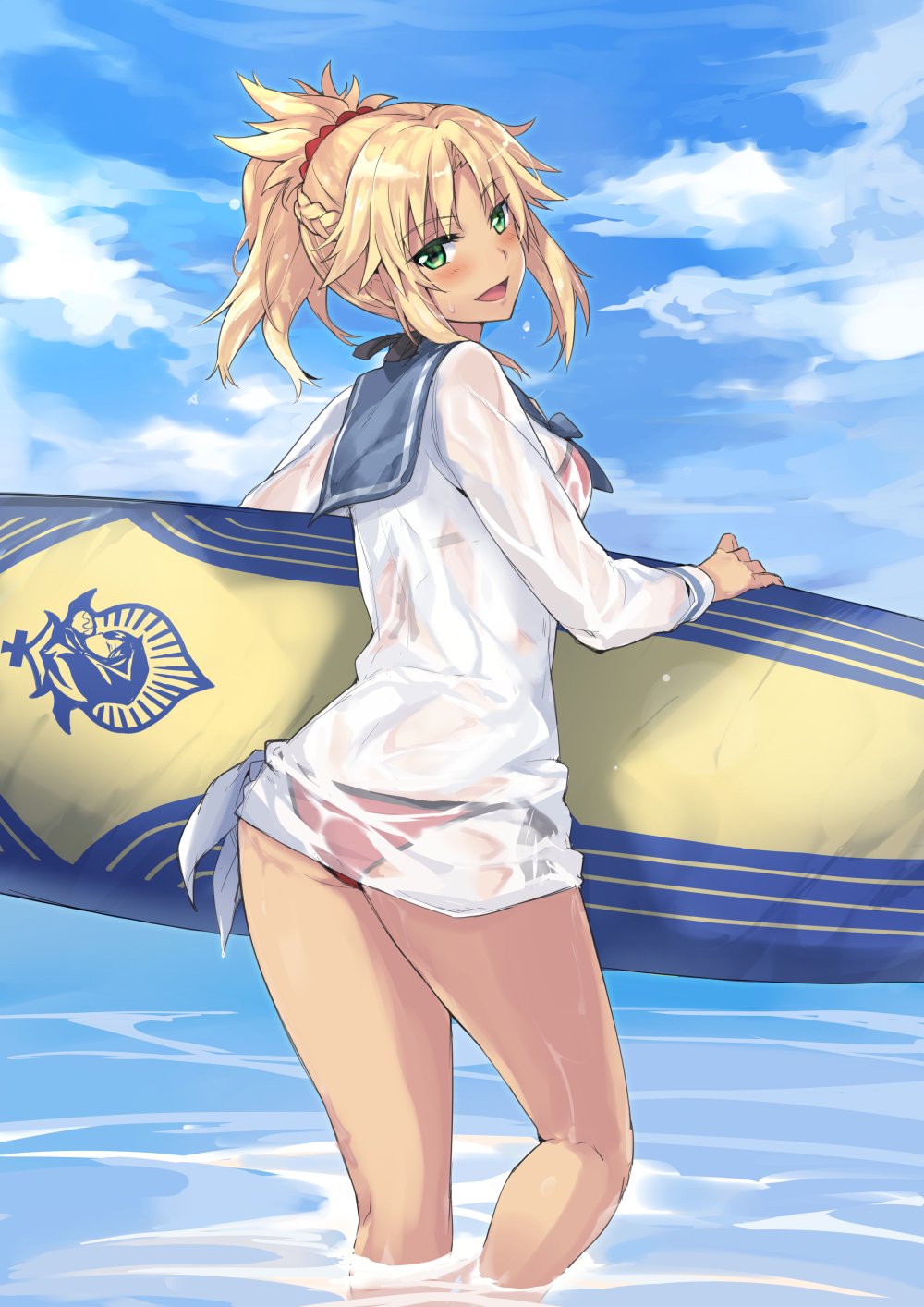 1girl, bikini, blonde_hair, fate/grand_order, fate_(series), highres, red_bikini, regu